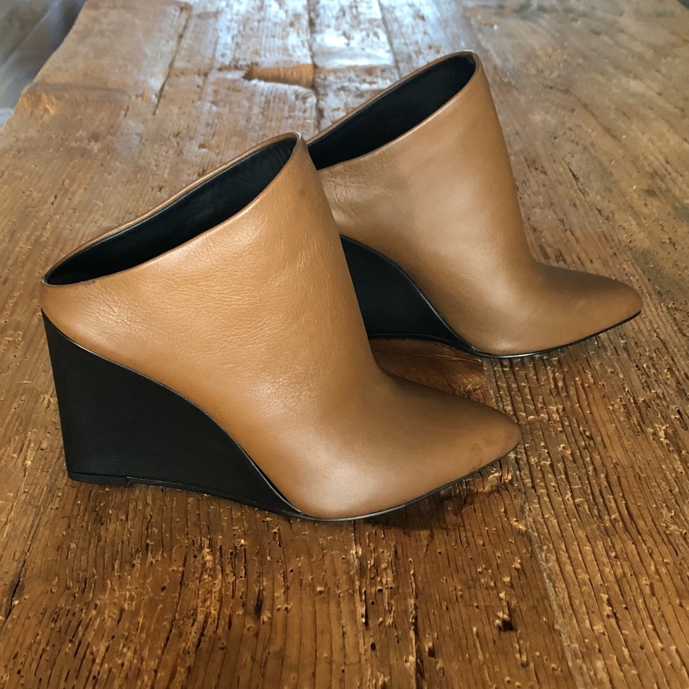 Vince Leather Wedge Slides